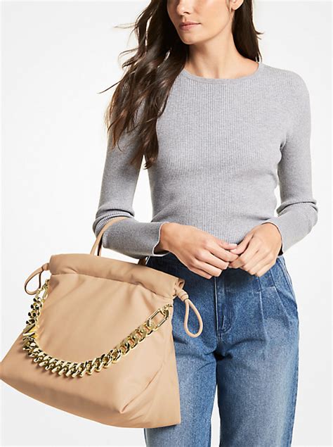 michael kors lina medium drawstring tote|Lina Medium Embellished Tote Bag .